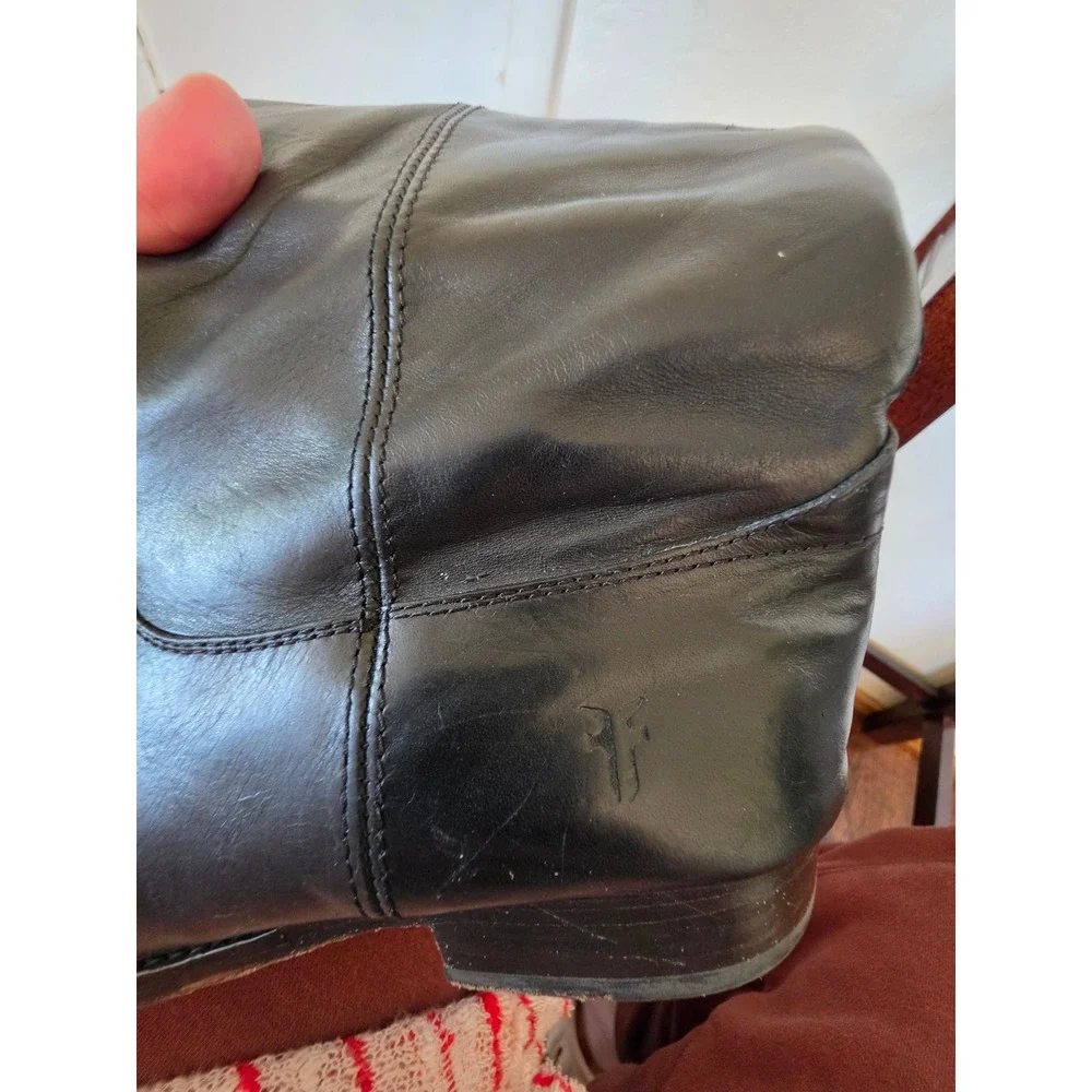 FRYE Melissa 4015 Tall Black Calf‎ Leather Pull On Riding Boots Size 9.5B